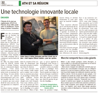 Un technologie innovante enghiennoise - Le Courrier de l&#039;Escaut - Vendredi 07/01/22
